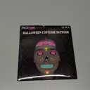 Halloween Day of Dead Face Tattoos, Neon Sugar Skull Tattoo, 6-Sheet Shimmer Designs Glow UV Neon Body Skin Tattoo Stickers for Men Boys Body Art