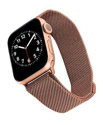 WITHit Rose Gold-Tone Stainless Steel Mesh Band designed for Apple Watch 42mm (Series 10) & 38/40/41mm - Rose Gold