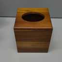 Acacia Wood Tissue Box Cover, Square Wooden Tissue Holder for Bathroom, Living Room, Dining Table, Decorative Cube Facial Tissue Box Cover, 5.3 x 5.3 x 5.9 inches