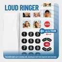 Uvital Big Button Phone for Seniors, Corded Landline Phones for Seniors with 8 One-Touch Dialing Big Buttons and 1 SOS Emergency Button, Hands-Free, Loud Ringer, Easy to Use