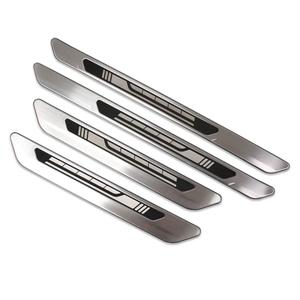 Outside Door Sill Scuff Plate Guard Cover Trim Stainless Steel (Silver) 