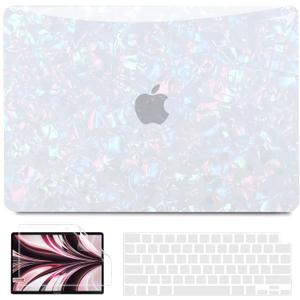B BELK Compatible with MacBook Air 13 inch Case M5 2026 2025 2024-2022 M4 M3 M2 A3449 A3240 A3113 A2681, Plastic Hard Shell+Keyboard Cover+Screen Protector for MacBook Air 13.6 inch Case, Shiny Pearl