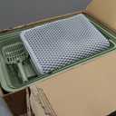 Stainless Steel Litter Box with Lid, XL Extra Large Litter Box, Enclosed Top Entry Metal Litterbox for Big Cat, Easy Cleaning, Anti-Leakage & High Sided with Mat, Aisle & Scoop, Green