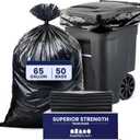 Plasticplace 65 Gallon Trash Bags 3.0 Mil Black Heavy Duty Garbage Can Liners 50 X 48 (50Count)
