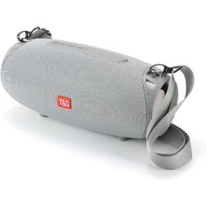 T&G Portable Bluetooth Speaker, 30W Wireless Dual Speakers with TWS Hi-Res Audio, Supports TF Card, USB Drive, Built-in Microphone, Lanyard for Outdoor, Party, Beach, Travel-White