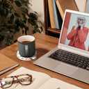 3 x Coasters Set of 6 with Holder,Cute Watercolor Flowers Leaves Absorbent Ceramic Drink Coasters for Tabletop Protection,Coffee Table Decor,Home Decor-Housewarming Gifts for New Home (4Inch) (Watercolor Eucalyptus Floral Green Leaves)