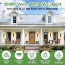 23.6 in Outdoor Wall Light Fixture,Black Outdoor Modern Square Wall Lights for Hallway, 2-Tier Garage Side Wall Sconces,Waterproof Front Porch Light Integrated 3000K 36W LED Light Bead,2PCS