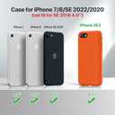 Miracase Ultra Slim Designed for iPhone SE 2022(3rd Gen)/iPhone SE 2020(2nd Gen)/iPhone 7/iPhone 8 Case with Screen Protector, Multi-Color Silicone Shockproof Phone Case(Orange)