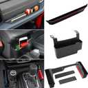 YOCTM for Jeep Wrangler JL JT Interior Organizer 3-Pack Passenger Grab Tray Shifter Side Tray Armrest Storage Box Fit 2024 2025 2026 Jeep Wrangler JL JLU & Gladiator JT Black Interior Accessories (Dark Gray)