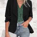 Long Sleeve Blouses for Women, Leopard Print Chiffon Tops V Neck Loose Business Shirts Casual Work Tunic (Green, XL)