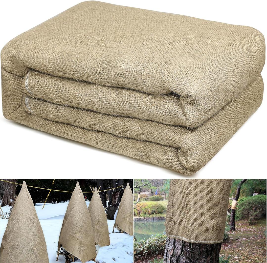 Garden Burlap Roll, 40" x 24 Feet Natural Jute Burlap Fabric Roll for Gardening Raised Bed Liners,Seed Cover,Edging,Weed Barrier,Aisle Runner Plant Cover Tree Protections (40" x 24 Feet)