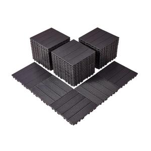 VEVOR 54 sq. ft Plastic Interlocking Deck Tiles, 54 Pack,12"x12" Waterproof Non-Slip Outdoor Flooring All Weather Use, Patio Floor Decking Tiles for Porch Poolside Balcony Backyard, Dark Brown