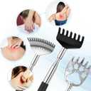 3 Pack Different Back Scratcher Metal Portable Telescoping with Rubber Handles, Extendable Back Massager Tool with Beautiful Box, Stocking Stuffers for Men Women Christmas Presents(Black)