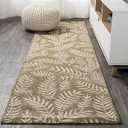 JONATHAN Y Palm Frond Indoor Outdoor Runner Rug 2X10 Brown/Beige, Nevis for Backyard, Patio, Porch, Easy-Cleaning, High Traffic, Pet-Friendly, Non-Shedding (SMB119A-210)