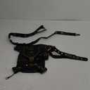 Steampunk Waist Bag Fanny Pack Thigh Holster Purse Gothic Leather Shoulder Crossbody Hiking Chain Messenger Bag Black