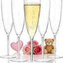 WDF 36PCS Clear Champagne Flutes Plastic - 6 OZ Clear Disposable Champagne Flutes Party Supplies for Wedding/Birthday/Parties