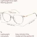 Gaoye Blue Light Blocking Glasses - Trending Round TR90 Frames, Metal Arms, UV400 Protection - Matching Soft Case