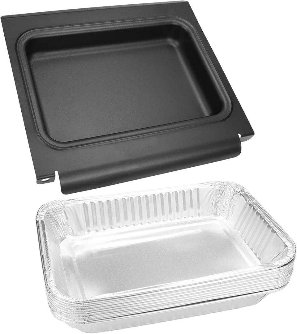 Grease Catcher with 10 Pack Aluminum Grease Cup Liners for Weber Spirit/Spirit II 200/300 Genesis and Genesis II LX200/300 Series Grill, Replacement Part Drip Pan for Weber Traveler 67047 83156 6415
