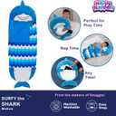 Happy Nappers Pillow & Sleepy Sack- Comfy, Cozy, Compact, Super Soft, Warm, All Season, Sleeping Bag with Pillow- Blue Shark (Medium- 54 x 20)