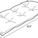 Arden Outdoor Wicker Settee Cushion, 41.5 x 18, Rain-Proof, Fade Resistant Black Aurora Damask