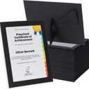 8.5x11 Picture Frame with Clear Window and Easel Back - Cardboard Document Frame for Certificates, Diplomas, Degrees, Awards, and Art Photos - Perfect for Gallery Wall or Desktop Display (10 Count, Black)