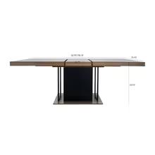 Rectangular retractable dining table, suitable for people aged 6-10, with a wooden black effect of 160-200cm