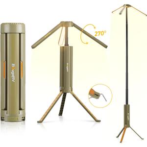 BougeRV Telescopic Camping Light, 15600mAh Collapsible Outdoor Light, Rotatable Electric Lantern, IP54 Waterproof Flashlight, Cordless Camping Tent Lamp for Emergency, Camping, Hiking, 2025 Version (Green)