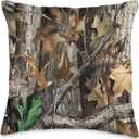 Hunter Hunting Camo Oak Mossy Deer Elk Tree Buck Pattern Throw Pillow (16x16)