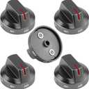 AMI PARTS DG94-03500A/Z Fit for Samsung Stove Knob Replacement(Black) and DG94-04167 DG94-03500U Gas Stove Knobs -Models NX60T8111SS NX60T8311SS NX60T8711SS NX60T8751SS