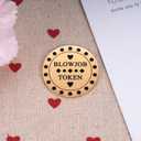 4 x Naughty Valentine's Day Tokens - Blowjob Token - Blow Job Coin - Funny Sex Gift for Husband or Boyfriend - Gifts for Men