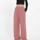 Womens Wide Leg Sweatpants Casual Loose Yoga Pants Comfy Lounge Joggers Baggy Sweatpants Pockets (Orange, XXL)