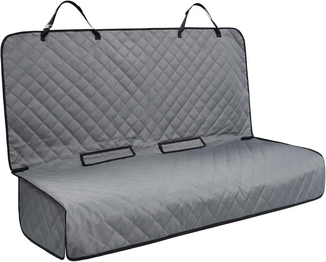 Bench Car Seat Cover Protector - Waterproof, Heavy-Duty and Nonslip Pet Car Seat Cover for Dogs with Universal Size Fits for Vehicles, Trucks & SUVs(Grey)