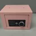 Digital Electronic Money Safe, Steel Security Lock Box with Keypad, Office Hotel Business Jewelry Gun Cash Safe, 0.23 Cubic Feet, 9.06" W x 6.69" D x 6.69" Hpink