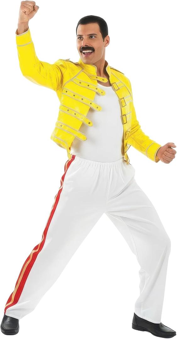 fun shack 80s Rock Costume for Men, Rocker Outfit, 80s Band Attire, Mens Singer Costume, Retro Rocker Look (Medium)