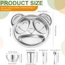 Jinei 20 Pieces Kids Stainless Steel Utensils Set Include 4 Panda Shaped Plates, 4 Bowls, 4 Cups, 4 Spoons, and 4 Forks, Stainless Steel Dinnerware Set for Toddler Utensils silverware