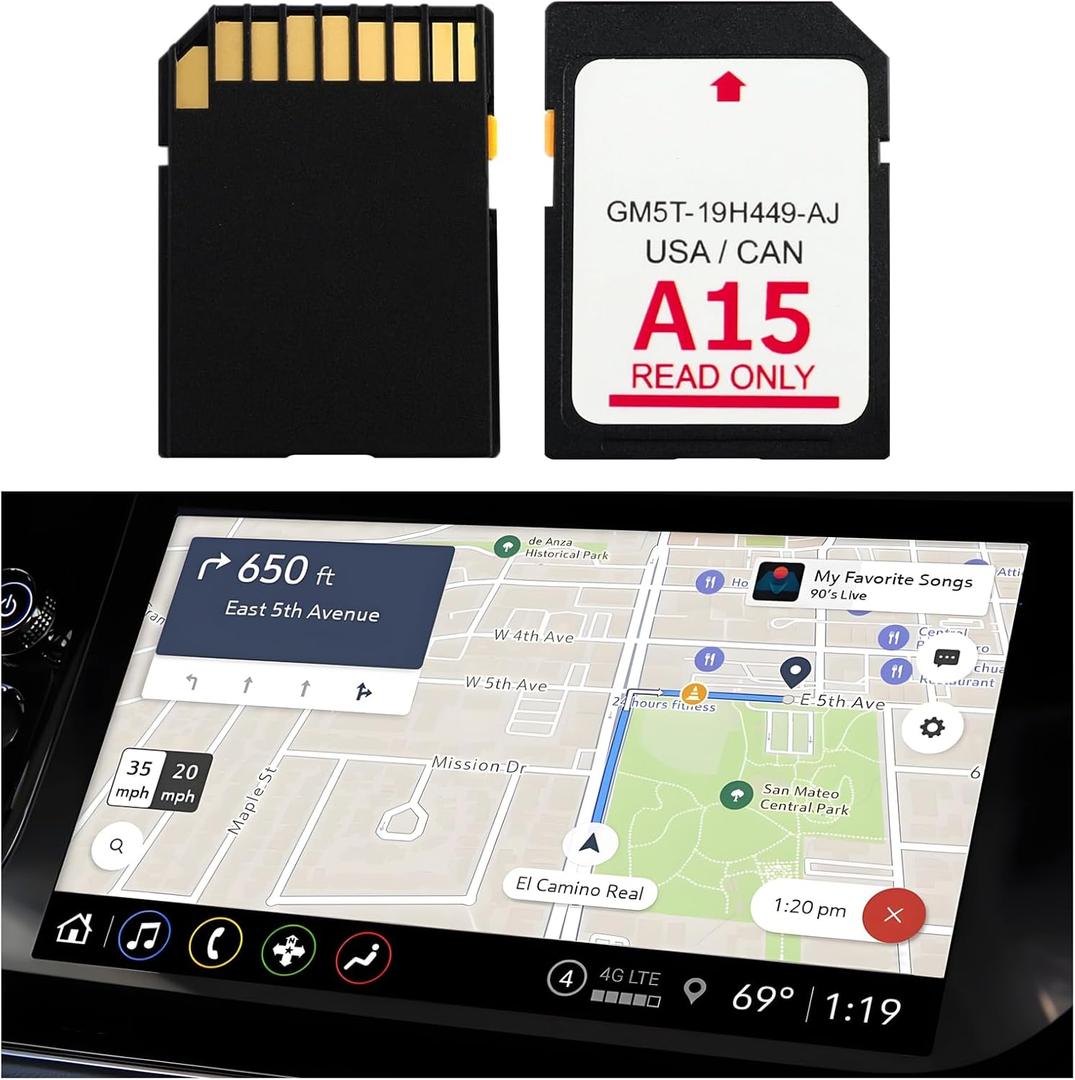A15 Compatible with Lincoln Ford Navigation SD Card,Latest Version Sync 2 System SD Card of GPS Navigator for Car OEM GM5T-19H449-AJ,Car in-Dash Navigation GPS Units Map Card