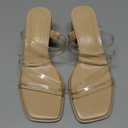 DREAM PAIRS Women's Strappy Heels Block Open Toe Low Heel Chunky Mules Sandals Dress Shoes, Size 7.5