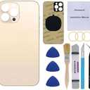 Perzework OEM Rear Back Glass Replacement (Gold) Compatible with iPhone 13 pro max 6.7 inches All Carriers with Pre-Installed Adhesive and Repairing Tool Kits