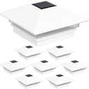 GreenLighting 8 Pack Gala Solar LED Post Lights Post Cap Slim Light for 4x4" Nominal Wood Posts (White)