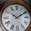 Bernhard Products Extra Large Wall Clock 18 Inch Quality Quartz Silent Non Ticking, Battery Operated for Home/Living Room/Over Fireplace Beautiful Decorative Roman Numeral Stylish Clock, Light Brown