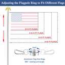 NQ 5 FT Flag Pole for Outside House with Eagle Topper, Stainless Steel Flag Pole with Flag Pole Holder, House Flag Pole Kit for Porch, Outdoor Flag Pole(Silver)