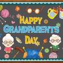 Happy Grandparents Day Photography Backdrop Best Grandpa Grandma Party Decoration Love Grandparents Family Holiday School Decor 7x5ft