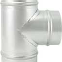 QWORK 4'' T Shape Duct Connector 3 Way Hose Adapter/Splitter, Metal 90 Tee Connector with 4 Inch branches, T-shape Round Pipe Connector (1 Pack)