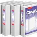 Cardinal 1.5 Inch 3 Ring Binder, D Ring, White, 4 Pack, Holds 375 Sheets (29400)