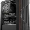 Oak Wood ATX PC Case, 4 x 120mm 3 Pin Non-PWM Case Fans Pre-Installed, Type-C Port, Tempered Glass Side Panel, Black Mid-Tower Computer Case, Cypress 5 AIR
