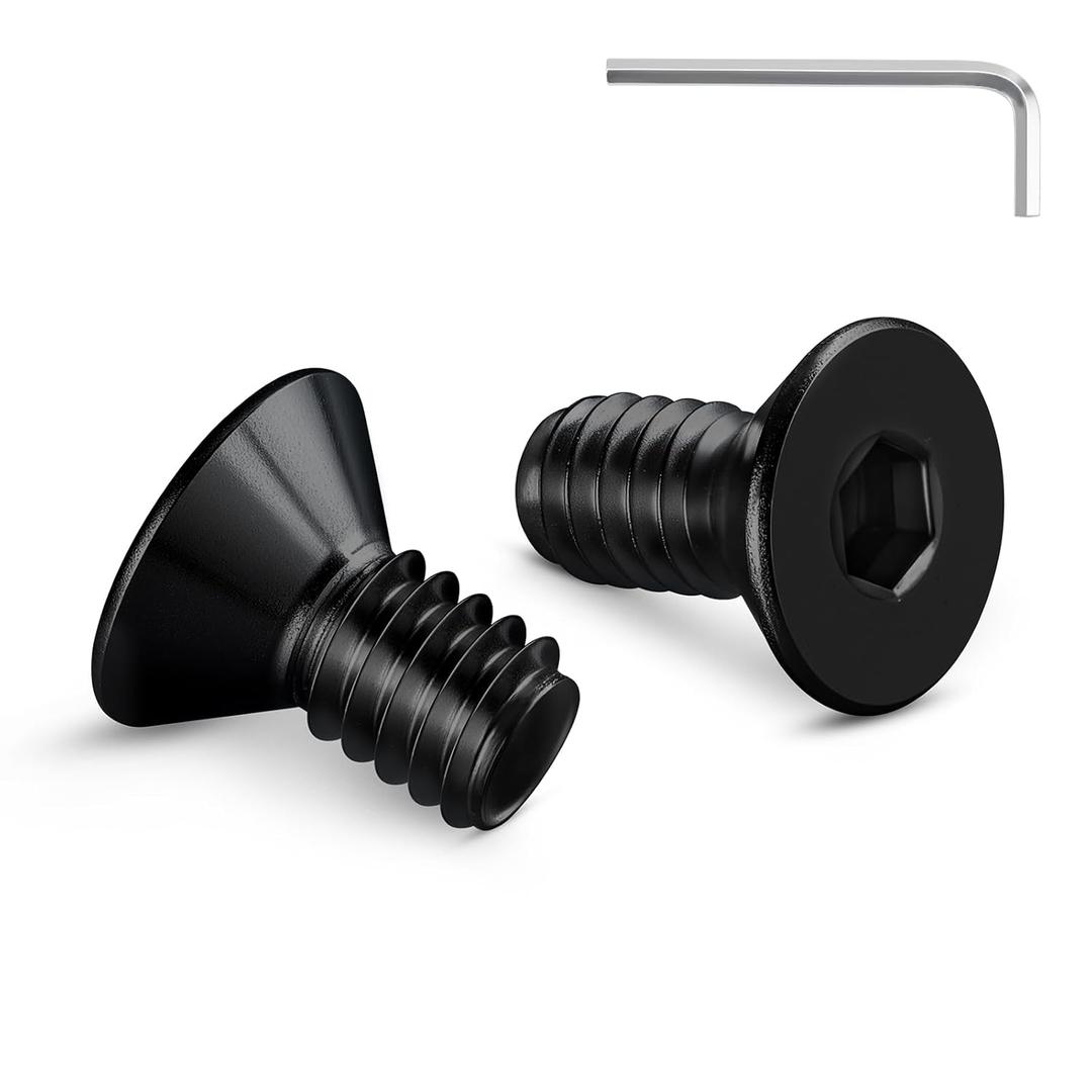 1/4-20 Bolt, 1/4-20 x 3/8 Inch Flat Socket Head Screws 50Pcs, 304 Stainless Steel 18-8 Countersunk Bolts, Black Zinc Finish, Full Thread, with Hex Spanner