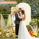 HEMMOTOP 7.2 ft Beige Arch Backdrop Cover (No Arch Stand), Ivory Spandex Arch Covers Stretchy Backdrop for Balloon, Wedding, Birthday Party, Baby Shower, Banquet Arch Decoratio
