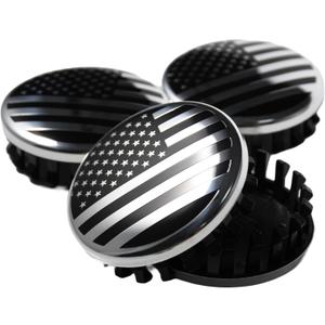 (Set of 4) for Chevrolet 3 1/4 inches=83mm Black Wheel Center Caps Covers HubCap fit Most 18"&20"&22" Rims for Suburban Silverado Tahoe & GMC Sierra Yukon Denali 22837060 9596403 88963143 (Black American Flag)