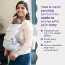 Boppy ComfyGrow Baby Carrier, 7-35lbs, Dove Gray, Newborn to Toddler with 3 Carrying Positions, 3-Stage Adjustable Seat and Head Support, Cotton Fabric