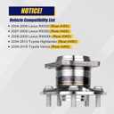 KUSATEC 512284 Rear Wheel Bearing Hub Assembly 2-Pack for 2004-2006 Lexus RX330 2007-2009 Lexus RX350 2006-2008 Lexus RX400h 2004-2013 Toyota Highlander 2009-2016 Toyota Venza, 5 Lug w/ABS
